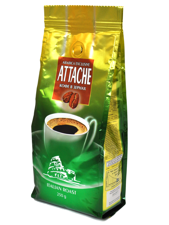 Кофе в зёрнах Attache (Итальянская обжарка)250г